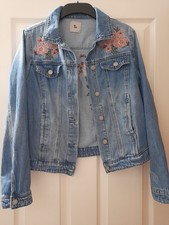 TU Ladies Embroidered Denim Jacket UK Size 10