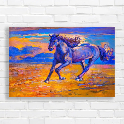 Running horse portrait modern - running,