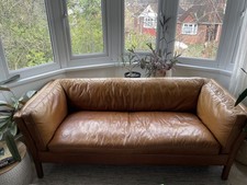 Brown Leather Sofa 3-Seater