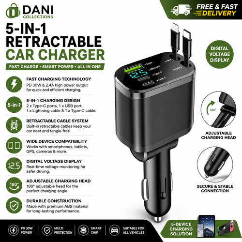 Retractable car charger - retractable,