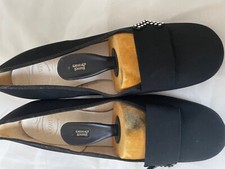 Vintage Norvic Size 4 approx Black Fabric Shoes 1950s