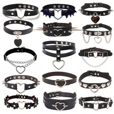 Gothic Punk Black PU Leather