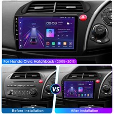 For 2005-2011 Honda Civic Hatchback 9"Carplay Android 13 Car Stereo Radio GPS BT