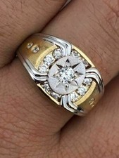 Men 14k Gold Plated Real 925