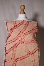 vintage Japanese silk shibori fabric artisan hand tie dye orange abstract 2