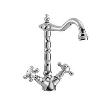 Nuie French Classic Mono Kitchen Sink Mixer Tap Dual Handle Swivel Spout Faucet