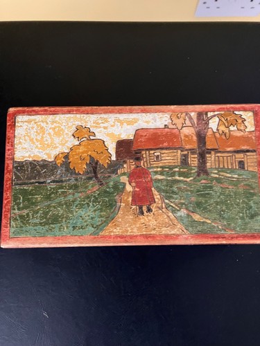 Edwardian wooden box hand - wooden,
