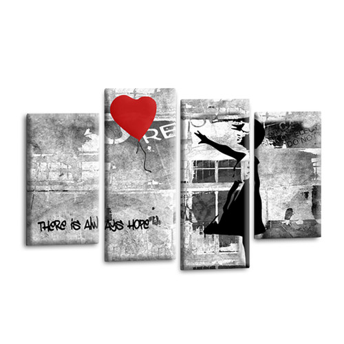 Banksy wall art - art, red