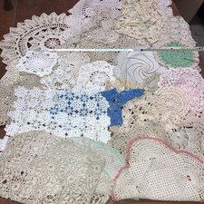 26 Vintage Mixed Size / Colours Crochet Doilies