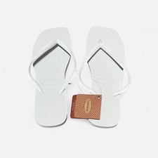 Havaianas Square Toe Flip Flops White Size UK 6 EU 39/40 *REF:FF1