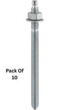 M8x110mm BZP Chemical Resin Anchor Studs Box of 10 Zinc Plated Concrete Fixings