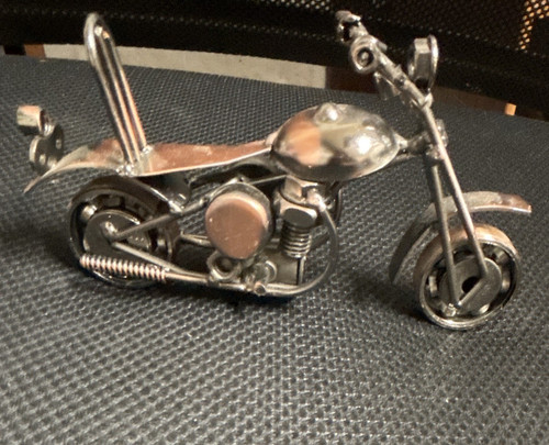 Metal motorcycle figurine - metal,