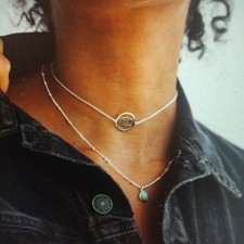 Daisy London Amazonite Healing (harmony)Stone Necklace Sterling Silver Brand new