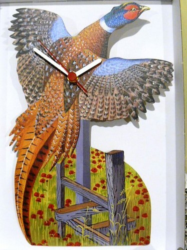 Pheasant wall hanging clock - wall,