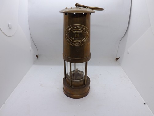 Vintage brass mining lamp - brass,