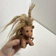 Vintage Horse/Pony Dam Things Troll 1964 Fluffy Brown Mane Signed