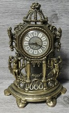 SPLENDEX German Ornate French Baroque Style Brass Mantel Clock With Cherubs