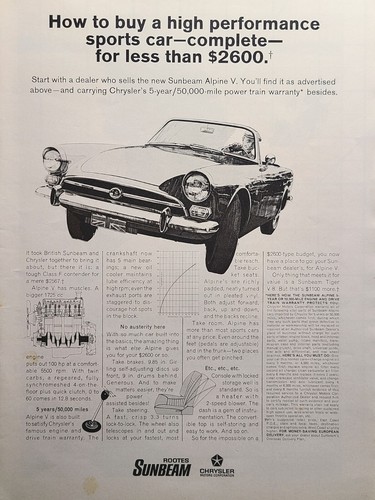 Rootes sunbeam alpine - rootes,