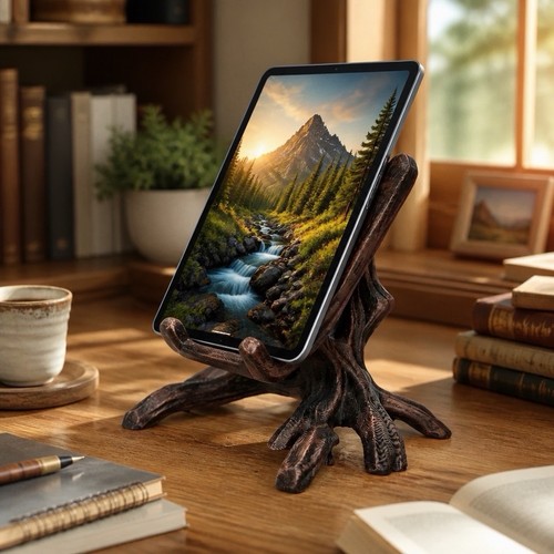 Tree root tablet holder phone - tree,