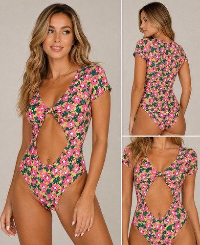 Beach riot floral one piece - one,