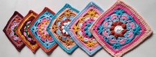 6 HANDMADE CROCHET SQUARES  15 CM CREATE YOUR OWN PROJECT