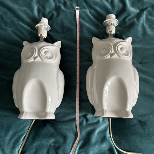 Rare pair owl table - pair, lamps.