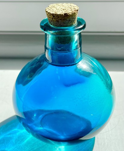 Vintage round glass turquoise - vintage,