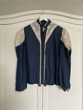 Vintage Pitchfork Brand Denim & Lace Western Square Dance Shirt Size Medium