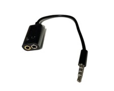 Gold Plated Headphone Mic Audio Splitter Cable Adapter For iPhone, iPad, Laptops