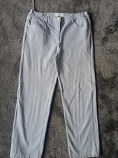 Country Rose Size 10 Blue And White Striped Cropped Ladies Jeans 