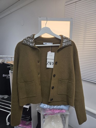 Zara khaki buttoned cardigan - zara,