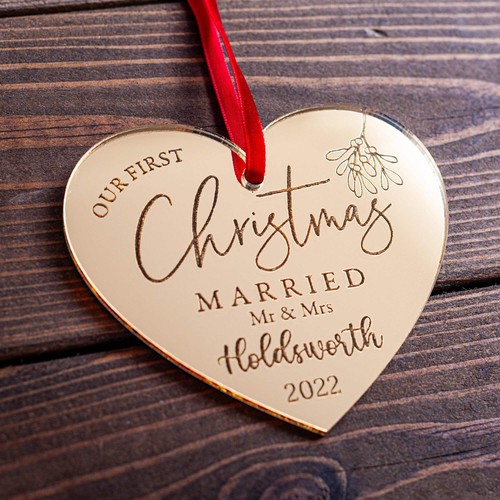 Our first christmas heart - our,