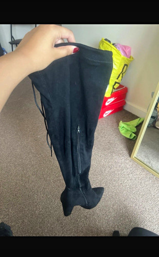 Women black faux - women's, suede