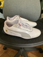 White Puma Ferrari Logo Trainers Size 8 Used Good Condition