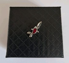 Lovely PANDORA Red Murano Glass Koi Fish Mini Dangle Charm 