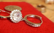 Sparkly Dangle Silver Earrings