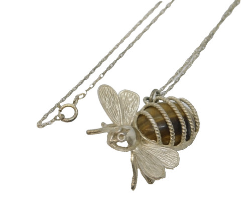 Sterling silver tiger s eye - silver, tiger's