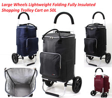 Large Fully Insulated Lightweight Wheeled Shopping Trolley Cart Luggage Bag