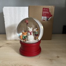 Clintons Christmas Snow Globe 6”  Snowman Musical With Box 