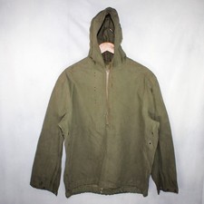 WW2 Foul Weather Smock Rubberised Deck Jacket Mens Green 1/2 Zip Weatherproof