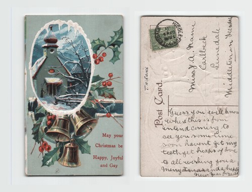 Postcard christmas greeting - -,