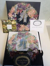 ELIZABETH BRADLEY 29cm TAPESTRY KIT FLORIBUNDA - PANSIES PARTLY SEWN USED COND