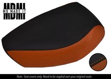 FITS YAMAHA SALIENT 50 CUSTOM VINYL SEAT COVER BLACK & SADDLE BROWN