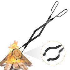 Outdoor Campfire Fireplace Tongs Log Grabber Long Wood Stove Fire Place Tools UK
