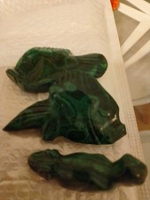 Malachite Figurines Fish& Rino