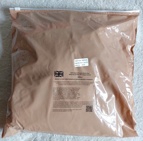 British 24hr ration pack menu - ration,