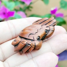 GX1611 - 20 Years Old 1.6 "Hand Carved Boxwood Netsuke : Crab