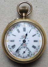 NO RESERVE c1910 Gold Plated Ladies Pocket Fob Watch Vintage