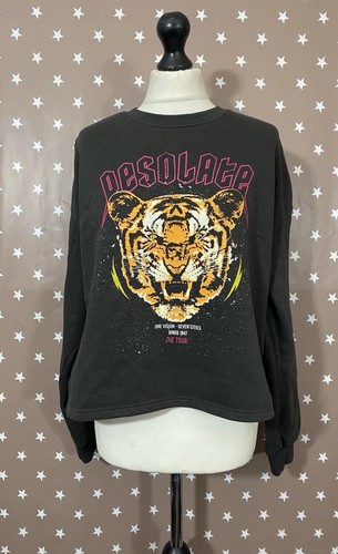 Cropped grey jumper with - grey, tiger