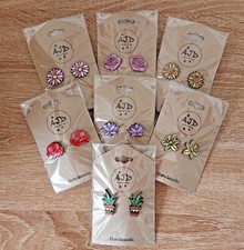 Earrings wooden flower studs - flower,